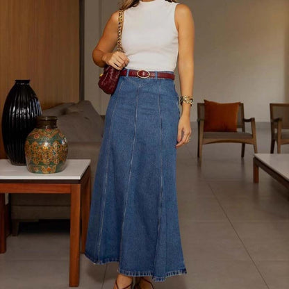 🔥Spring Limited Sale 50% Off!!✨Women's High-Waist A-Line Denim Maxi Skirt💞
