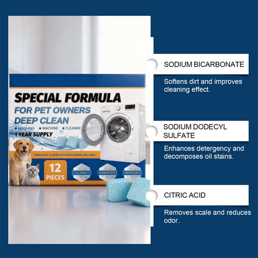 🔥LAST DAY SALE - BUY 1 GET 1 FREE!!⚡50K+ SOLD!🔥Pet Owner's Washing Machine Cleaner Tablets