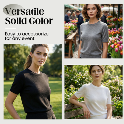🎁New arrival 50% OFF💥Women's Crew Neck Short Sleeve Knit Top
