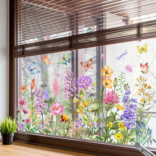 🔥Last Day Sale - ￡6.99!🎁50K+ SOLD! Amost Gone! ✨💐Colorful Floral Bouquet Window Sticker🖼️