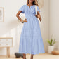 💕HOT SALE 55% OFF💕Women's Boho Chic Smocked Waist Maxi Dress