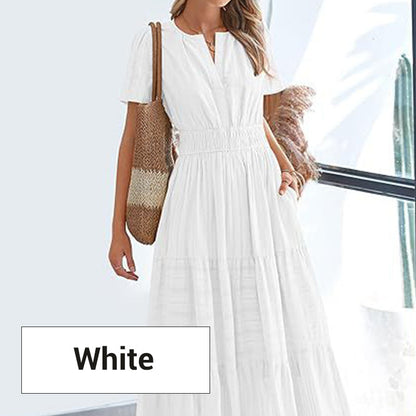 💕HOT SALE 55% OFF💕Women's Boho Chic Smocked Waist Maxi Dress