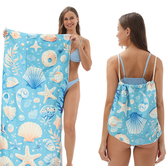 🥳LIMITED TIME 50% OFF!🏖️2-in-1 Convertible Beach Towel & Drawstring Backpack