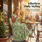 🏖️Summer Cool Deal: 49% OFF!!💃Women’s V-Neck Smocked Floral Maxi Dress – Lightweight Cotton Blend, Summer Essential