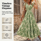 🏖️Summer Cool Deal: 49% OFF!!💃Women’s V-Neck Smocked Floral Maxi Dress – Lightweight Cotton Blend, Summer Essential