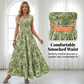 🏖️Summer Cool Deal: 49% OFF!!💃Women’s V-Neck Smocked Floral Maxi Dress – Lightweight Cotton Blend, Summer Essential