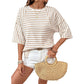 🔥HOT SALE 50% OFF✨Women's Striped Relaxed Fit T-Shirt