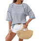 🔥HOT SALE 50% OFF✨Women's Striped Relaxed Fit T-Shirt