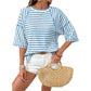 🔥HOT SALE 50% OFF✨Women's Striped Relaxed Fit T-Shirt