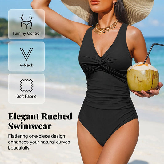💖Last Day Promotion - Only £14.99!!👚Women's Tummy Control One-Piece Swimsuit🔥