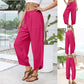 🌸New Arrival 50%OFF💖Women's Linen Loose Casual Capri Pants Elastic Waistband with Pockets