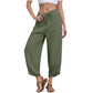 🌸New Arrival 50%OFF💖Women's Linen Loose Casual Capri Pants Elastic Waistband with Pockets