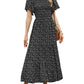 🌷Early Summer Sale-70% Off🌸2026 Women's Casual Floral Print Short Flutter Sleeve Smocked High Waist Flowy Maxi Dress