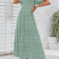 🌷Early Summer Sale-70% Off🌸2026 Women's Casual Floral Print Short Flutter Sleeve Smocked High Waist Flowy Maxi Dress