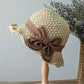 🎀Special Price Only ￡10.99!! 👒Straw Hat with Retro Bow – Foldable & Breathable for Summer