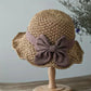 🎀Special Price Only ￡10.99!! 👒Straw Hat with Retro Bow – Foldable & Breathable for Summer