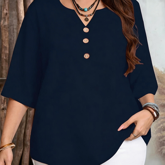 🏆Last Day Special Price ￡11.99!!🔥Women's Casual Button-Front V-Neck Top