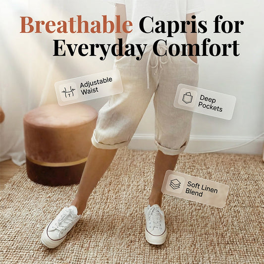 ⏳Time-Limited 50% OFF! 👖⏰Women’s Casual Cotton Linen Capris – Breathable, Comfortable & Effortlessly Chic 🌿✨