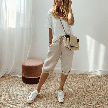 ⏳Time-Limited 50% OFF! 👖⏰Women’s Casual Cotton Linen Capris – Breathable, Comfortable & Effortlessly Chic 🌿✨