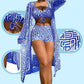 💗LAST DAY SALE 50% OFF⚡Women's 3-Piece Geometric Print Swimwear Set