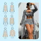 💗LAST DAY SALE 50% OFF⚡Women's 3-Piece Geometric Print Swimwear Set