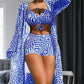 💗LAST DAY SALE 50% OFF⚡Women's 3-Piece Geometric Print Swimwear Set
