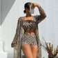 💗LAST DAY SALE 50% OFF⚡Women's 3-Piece Geometric Print Swimwear Set