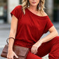 🎁2026 New Arrivals 50% OFF💥Women's Casual Off Shoulder Short Sleeve Jumpsuit
