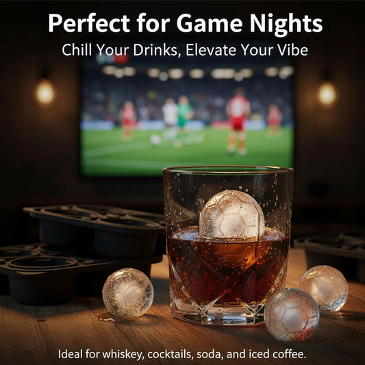 🔥Last Day Sale 40% OFF🚀Only￡7.99!!!⚽Football Shape Silicone Ice Ball Mold🧊