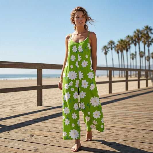✨Summer Hot Sale 40% OFF ！！ ⏰Women's Floral Print Wide Leg Jumpsuit 💐