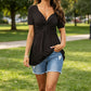🔥LAST DAY 60% OFF ☀️🛍️Women's Short Sleeve V-Neck Twist Front Tunic Top