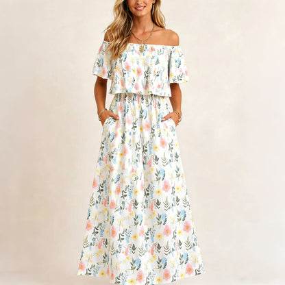 Summer Bohemian Beach Slit Maxi Dress