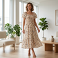 🤩2026 Summer Hot Sale 50% OFF!💖Square Neck Floral Midi Dress – Smocked Bodice, Flowy Tiered Skirt, Romantic
