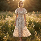 🤩2026 Summer Hot Sale 50% OFF!💖Square Neck Floral Midi Dress – Smocked Bodice, Flowy Tiered Skirt, Romantic