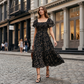 🤩2026 Summer Hot Sale 50% OFF!💖Square Neck Floral Midi Dress – Smocked Bodice, Flowy Tiered Skirt, Romantic