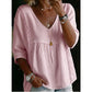 🔥Summer Hot Sales - 65% OFF👚Women's Casual V-Neck Lace Trim Top