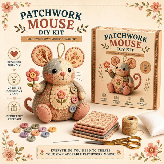 ⏳LIMITED TIME SALE 50% OFF🐭🧵Handcrafted Vintage Mouse Plush Sewing Kit