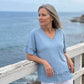 💖LAST DAY SALE ONLY￡11.99!!💖Women's Boho V-Neck T-Shirt with Frayed Edges 🌿 – Loose Fit, Breathable Summer Top in Soft Cotton👚