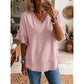 💖LAST DAY SALE ONLY￡11.99!!💖Women's Boho V-Neck T-Shirt with Frayed Edges 🌿 – Loose Fit, Breathable Summer Top in Soft Cotton👚