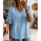 💖LAST DAY SALE ONLY￡11.99!!💖Women's Boho V-Neck T-Shirt with Frayed Edges 🌿 – Loose Fit, Breathable Summer Top in Soft Cotton👚
