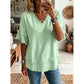 💖LAST DAY SALE ONLY￡11.99!!💖Women's Boho V-Neck T-Shirt with Frayed Edges 🌿 – Loose Fit, Breathable Summer Top in Soft Cotton👚