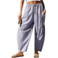 ⏰2026 Summer Hot Sale 50% OFF 🌊✨Women's Wide Leg Gingham Striped Plaid Pants🏖️-Casual Barrel Loose Drawstring Pants with Pockets☀️