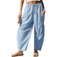⏰2026 Summer Hot Sale 50% OFF 🌊✨Women's Wide Leg Gingham Striped Plaid Pants🏖️-Casual Barrel Loose Drawstring Pants with Pockets☀️