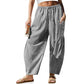 ⏰2026 Summer Hot Sale 50% OFF 🌊✨Women's Wide Leg Gingham Striped Plaid Pants🏖️-Casual Barrel Loose Drawstring Pants with Pockets☀️