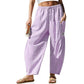 ⏰2026 Summer Hot Sale 50% OFF 🌊✨Women's Wide Leg Gingham Striped Plaid Pants🏖️-Casual Barrel Loose Drawstring Pants with Pockets☀️