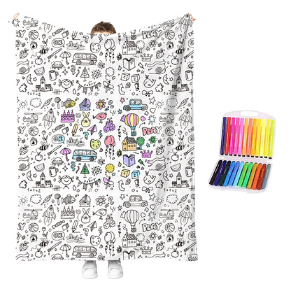 🎨✨LAST DAY SALE 50% OFF!!⚡Creative Cozy Coloring Blanket Kit🎨✨