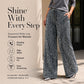 💖LAST DAY SALE 50% OFF🥰👖Women's Sequin Sparkle Wide Leg Pants with Elastic Waistband