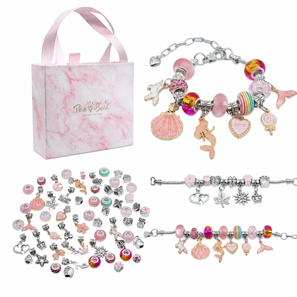 🎁LAST DAY SALE ONLY￡9.99!!💞50K+ SOLD! 📿Kids DIY Charm Bracelet Making Kit💎