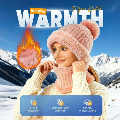 ⏰Limited Week Mega Deal – ￡10.99!!!💖Women's Winter One-Piece Knitted Beanie Scarf Mask