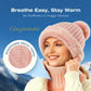 🎉This Week's Special Sales - ￡10.99！！✨Women 3-in-1 Knitted Balaclava Hat, Fleece Lined Warm Hood Beanie with Scarf & Face Mask, Pom Pom Winter Hat for Outdoor Skiing🧣